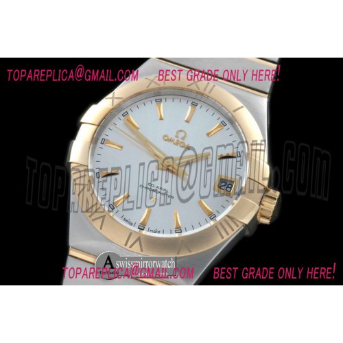 Omega Double Eagle Men Auto SS/YG Silver Miyota 9105