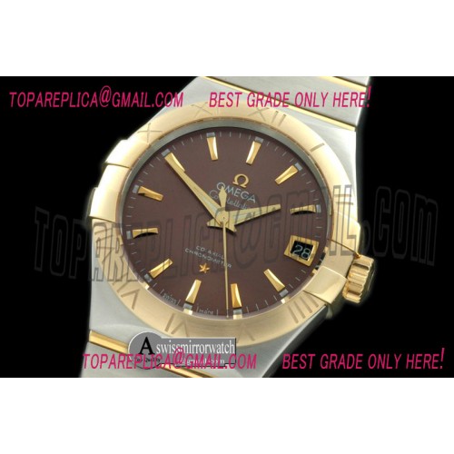 Omega Double Eagle Men Auto SS/YG Brown Miyota 9105