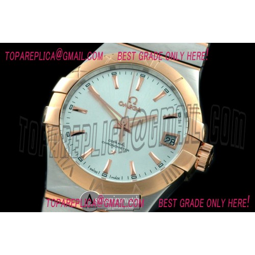 Omega Double Eagle Men Auto SS/RG Silver Miyota 9105 Omega Double Eagle Men Auto SS/RG Silver Miyota 9105