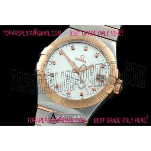 Omega Double Eagle Men Auto SS/RG Silver Diam Miyota 9105 Omega Double Eagle Men Auto SS/RG Silver Diam Miyota 9105