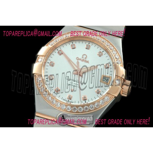 Omega Double Eagle Men Auto SS/RG Silver Diam Miyota 9105 Omega Double Eagle Men Auto SS/RG Silver Diam Miyota 9105