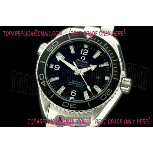 Omega P-Ocean Ceramic SS/SS Black Swiss 2824