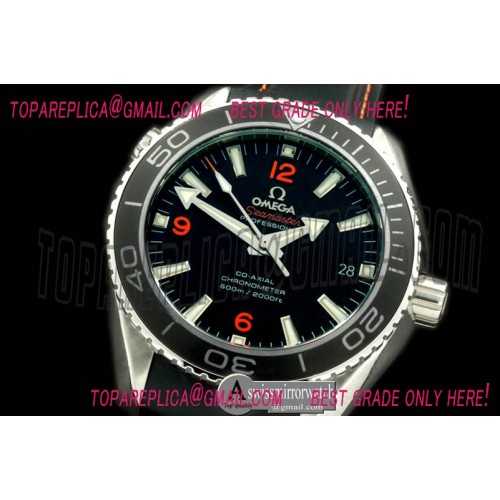 Omega P-Ocean Ceramic SS/RU Black/Orange Swiss 2824