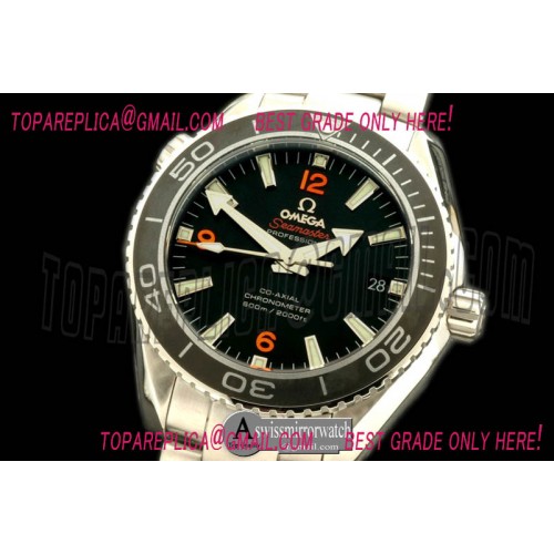 Omega Planet Ocean Ceramic SS/SS Black/Orange Asian 2836