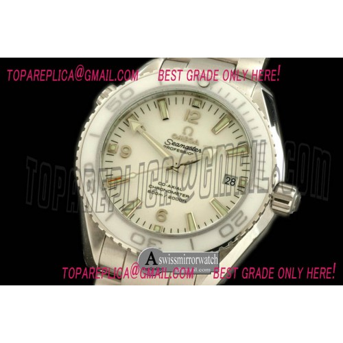 Omega Planet Ocean Ceramic SS/SS White Asian 2836