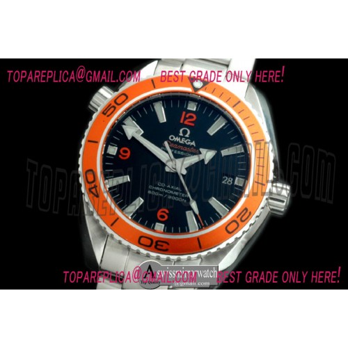 Omega Planet Ocean Ceramic SS/SS Blk/Org Miyota 8205