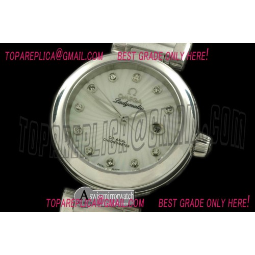 Omega Deville Ladymatic SS/SS White J-9105 Omega Deville Ladymatic SS/SS White J-9105