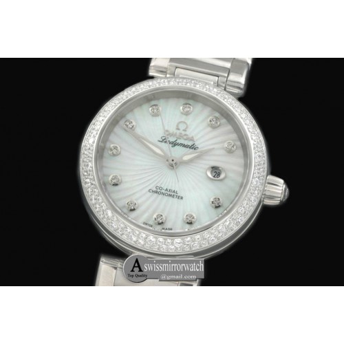 Omega Deville Ladymatic SS/SS White J-9105 Omega Deville Ladymatic SS/SS White J-9105