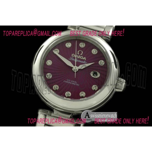 Omega Deville Ladymatic SS/SS Purple J-9105 Omega Deville Ladymatic SS/SS Purple J-9105