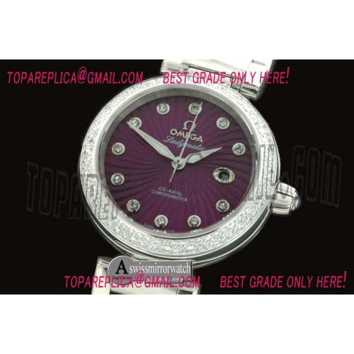 Omega Deville Ladymatic SS/SS Purple J-9105 Omega Deville Ladymatic SS/SS Purple J-9105