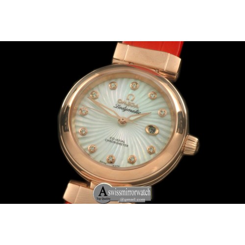 Omega Deville Ladymatic RG/LE White J-9105