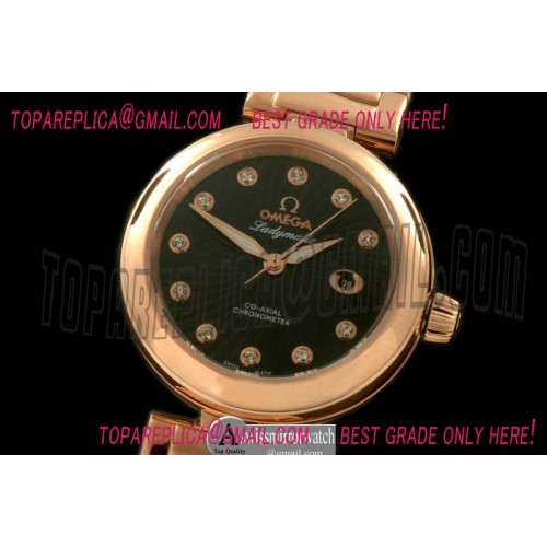 Omega Deville Ladymatic RG/RG Black J-9105
