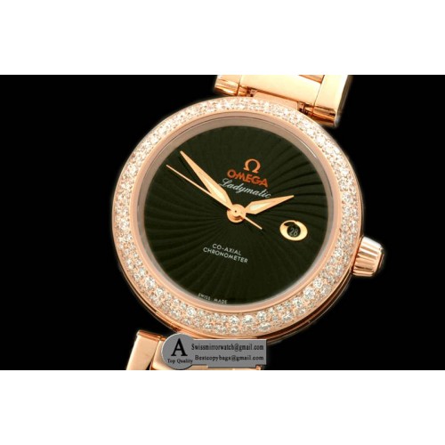 Omega Deville Ladymatic Mid Rose Gold/Rose Gold Black 2813 21J Replica Watches Omega Deville Ladymatic Mid Rose Gold/Rose Gold Black 2813 21J Replica Watches