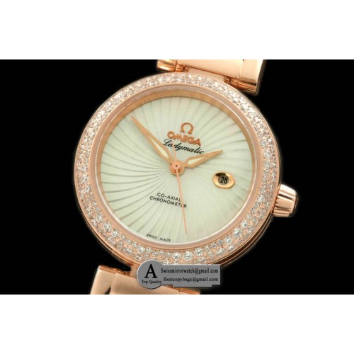 Omega Deville Ladymatic Mid Rose Gold/Rose Gold White 2813 21J Replica Watches Omega Deville Ladymatic Mid Rose Gold/Rose Gold White 2813 21J Replica Watches