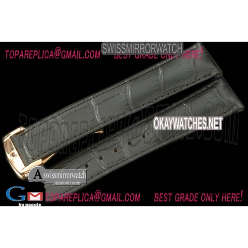 Omega Black Calf/Croc Pressed Design c/w RG Insignia Deployant