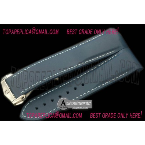 Omega Rubber Strap For 45mm Ceramic Planet Ocean - Blue