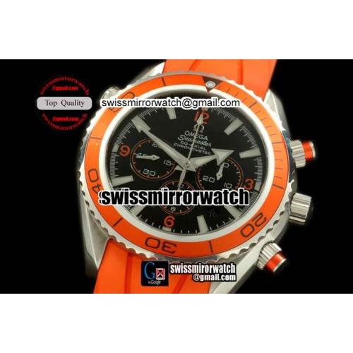 Omega Planet Ocean 45.5 Chrono SS/RU Black/Org 7750