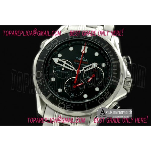 Omega Diver Pro 300M Chrono SS/SS Black Jap Qtz