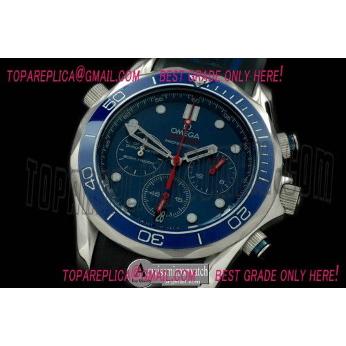 Omega Diver Pro 300M Chrono SS/RU Blue Jap Qtz