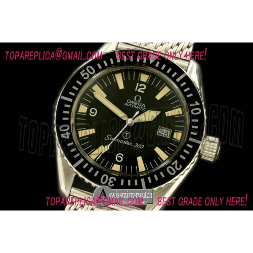 Omega Vintage Seamaster 300 Military SS/ME Blk A-2836
