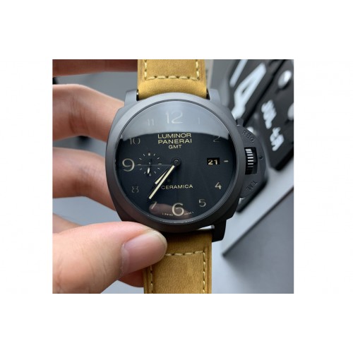 Panerai PAM 441 O Real Ceramic VSF 1:1 Best Edition on Brown Asso Strap P.9001 Super Clone V2