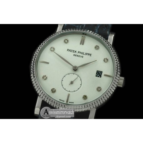 Patek Philippe 3919 Calatstrava SS/LE White Diam Quartz