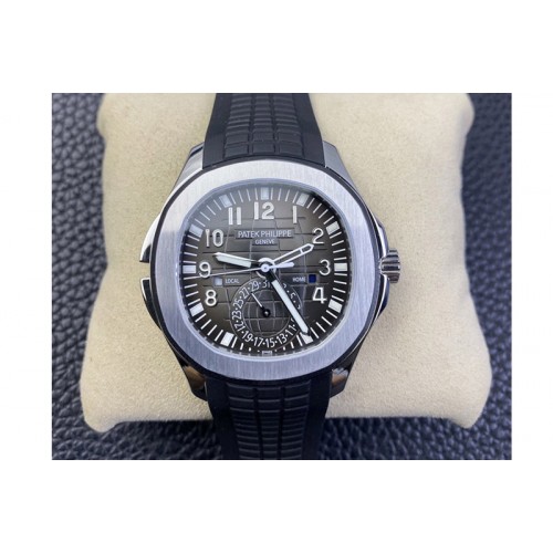 Patek Philippe Aquanaut 5164A SS ZF 1:1 Best Edition Black Dial on Black Rubber Strap A324