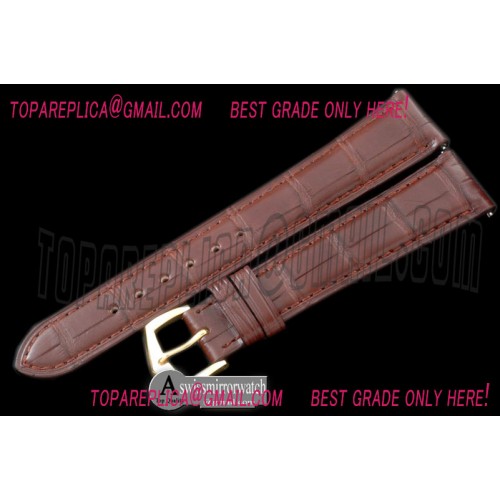 Patek Philippe Brown Croc Strap YG 20/16 / Insignia Buckle