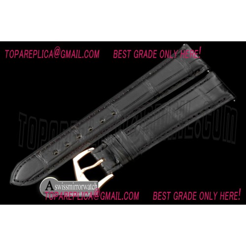 Patek Philippe Black Croc Strap RG 20/16 / Insignia Buckle