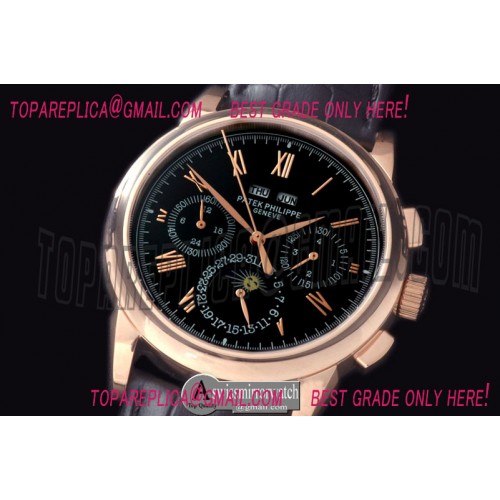 Patek Philippe Perpetual Calendar RG/LE Black Asia 2813 Patek Philippe Perpetual Calendar RG/LE Black Asia 2813