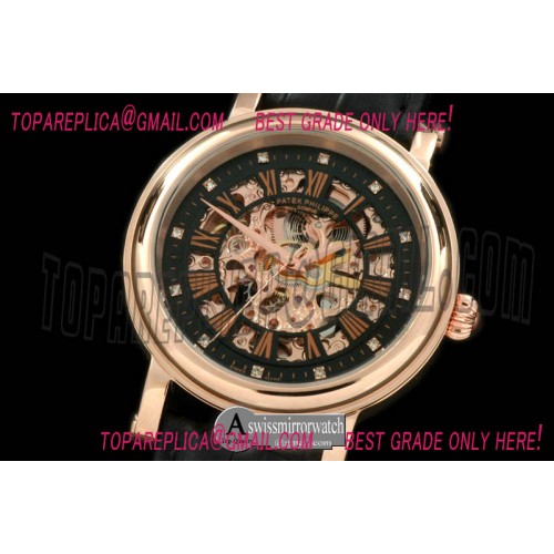 Patek Philippe Classic Skeleton RG/LE Black Asian 2813 Patek Philippe Classic Skeleton RG/LE Black Asian 2813