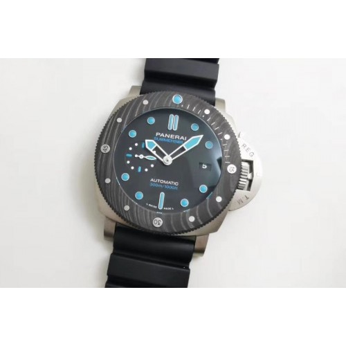 Panerai PAM 799 Titanium VSF Best Edition Carbotech Bezel Black Dial on Rubber Strap P.9010 Clone