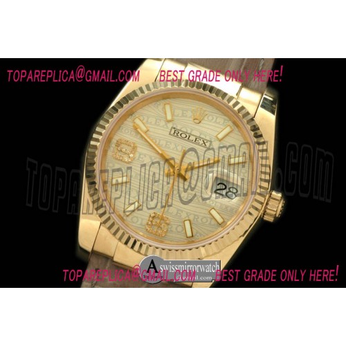 Rolex YG/LE Champagne Asian 2813 28800 -Real Diamonds