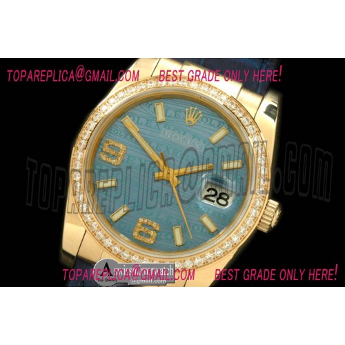 Rolex YG/LE Blue Asian 2813 28800 -Real Diamonds Rolex YG/LE Blue Asian 2813 28800 -Real Diamonds