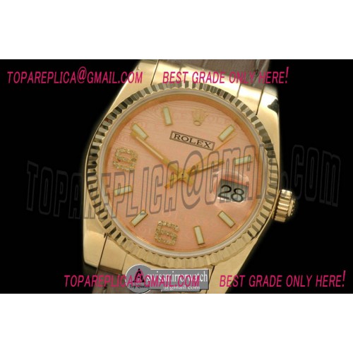 Rolex YG/LE Salmon Asian 2813 28800 -Real Diamonds