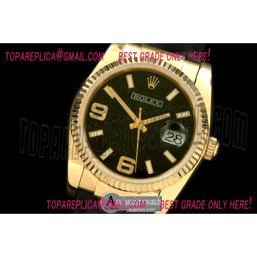 Rolex YG/LE Black Asian 2813 28800 -Real Diamonds
