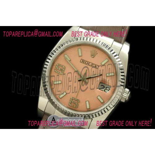 Rolex SS/LE Salmon Asian 2813 - Real Diamonds Rolex SS/LE Salmon Asian 2813 - Real Diamonds