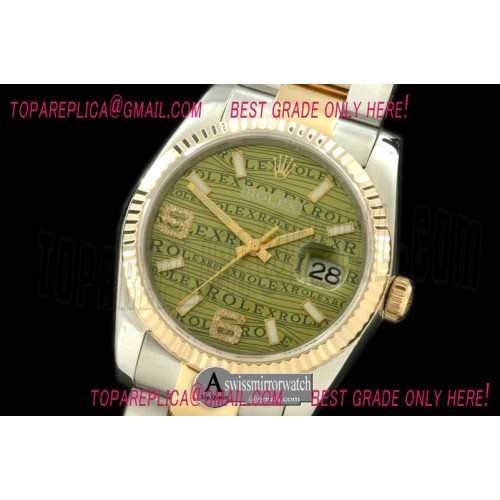Rolex SS/YG TT Khaki Asian Eta 2836/3135- Real Diamonds Rolex SS/YG TT Khaki Asian Eta 2836/3135- Real Diamonds