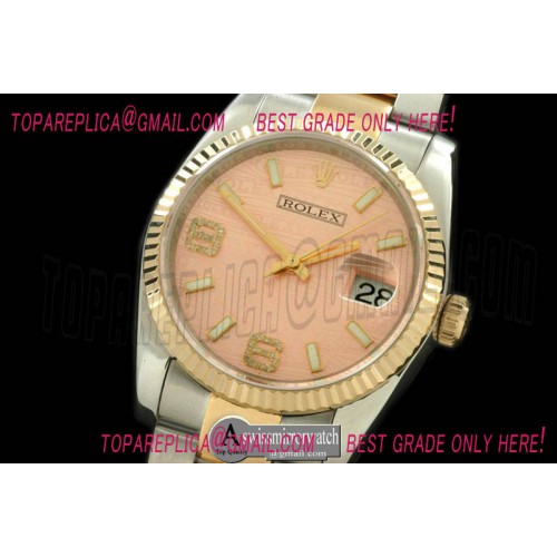 Rolex SS/YG TT Salmon Asian 2813 - Real Diamonds Rolex SS/YG TT Salmon Asian 2813 - Real Diamonds