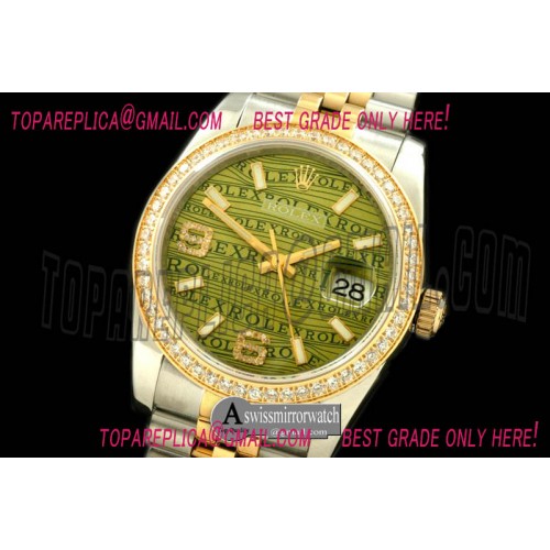 Rolex SS/YG TT Khaki Asian 2813 - Real Diamonds