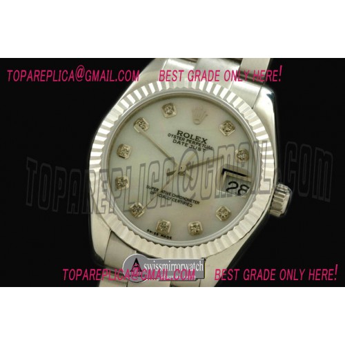 Rolex SS Oyster M-Wht Diam Swiss 2688/2355