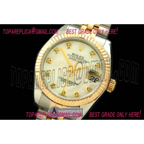 Rolex SS/YG Jubilee MOP Wht Diam Swiss 2688/2355