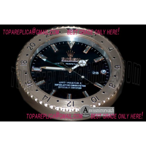 Rolex Dealer Clock GMT Style Black Gold Swiss Quartz Rolex Dealer Clock GMT Style Black Gold Swiss Quartz