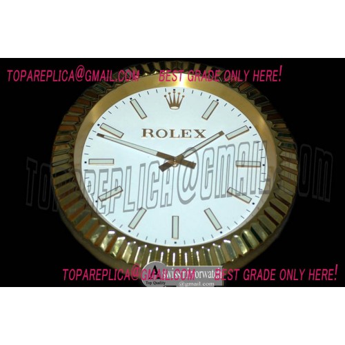 Rolex Dealer Clock SuperOcean Style YG/Wht Swiss Quartz