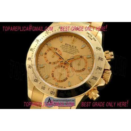 Rolex Daytona 116528 YG/YG Gold Stick A-7750 Sec@6 28800bph