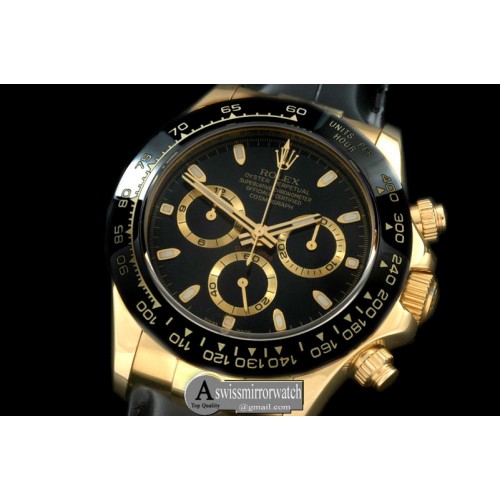 Rolex Daytona Daytona 116528 YG/LE Black Stk A-7750 Sec@6 Rolex Daytona Daytona 116528 YG/LE Black Stk A-7750 Sec@6