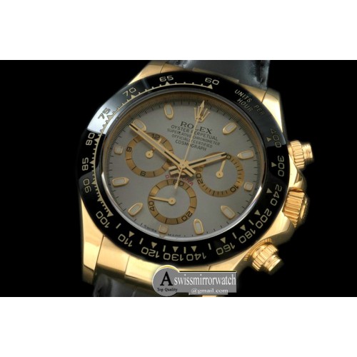 Rolex Daytona 116528 YG/LE Grey Stk A-7750 Sec@6 Rolex Daytona 116528 YG/LE Grey Stk A-7750 Sec@6
