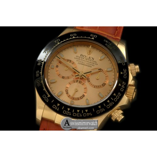 Rolex Daytona 116528 YG/LE Gold Stk A-7750 Sec@6