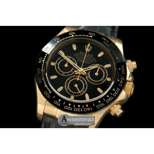 Rolex Daytona Daytona 116528 YG/LE Black Stk A-7750 Sec@6 Rolex Daytona Daytona 116528 YG/LE Black Stk A-7750 Sec@6