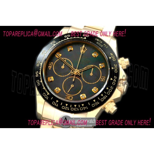 Rolex Daytona 116528 YG/YG MOP Black Diam A-7750 Sec@6 Rolex Daytona 116528 YG/YG MOP Black Diam A-7750 Sec@6